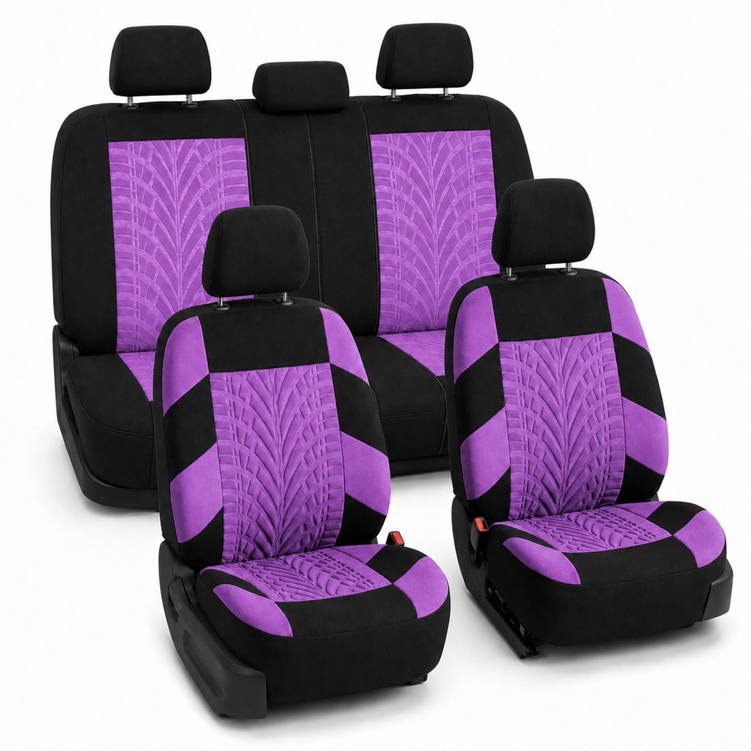 FH GROUP Travel Master Autositzbezug, kompatibel mit Airbag und geteilter Bank, komplettes Set, Viol