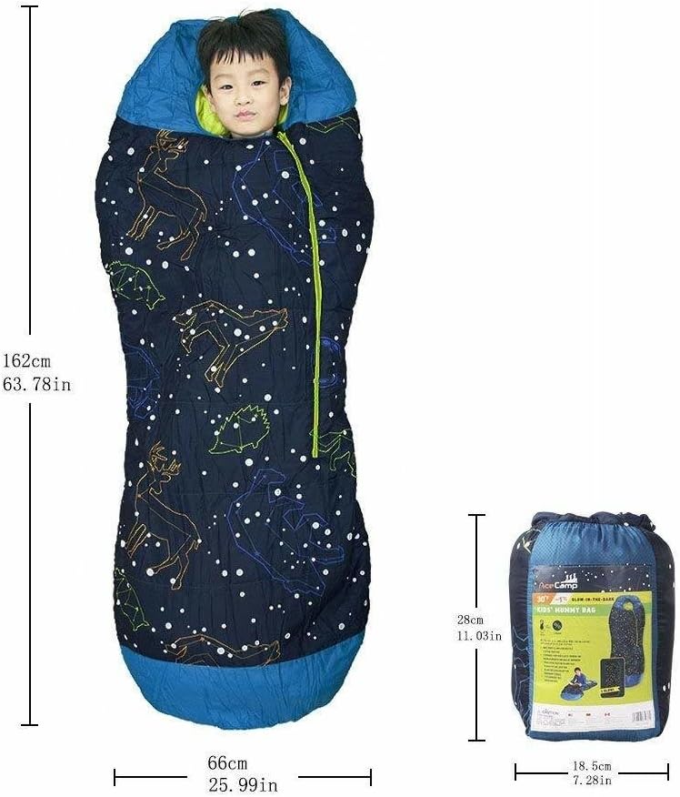 AceCamp, Kinder- und Jugend Schlafsack, Glow in The Dark, 3978