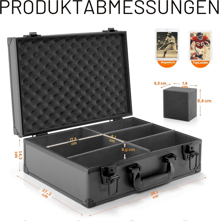 JoyHood Top Loader Aufbewahrungsbox für 600+ 3" x 4" 35PT Top Loaders, Top Loader Box kompatibel mit