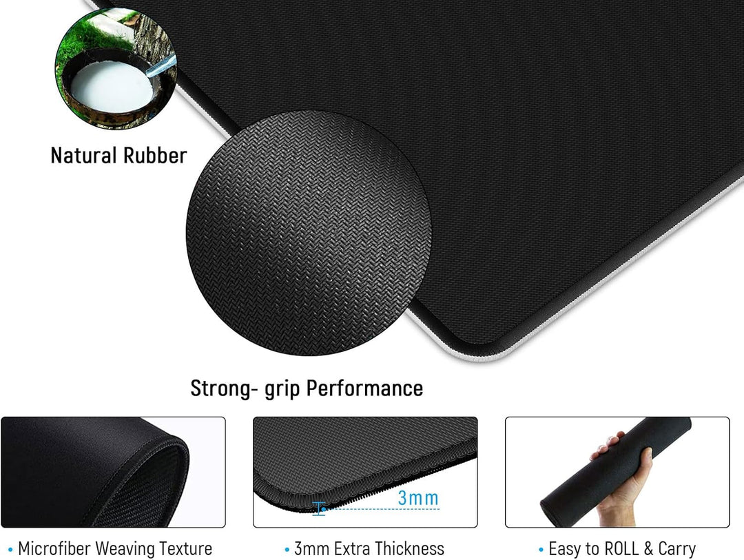 JIALONG Gaming Mauspad Schreibtischunterlage - Vernähte Kanten - rutschfest - Mousepad mit Einer spe