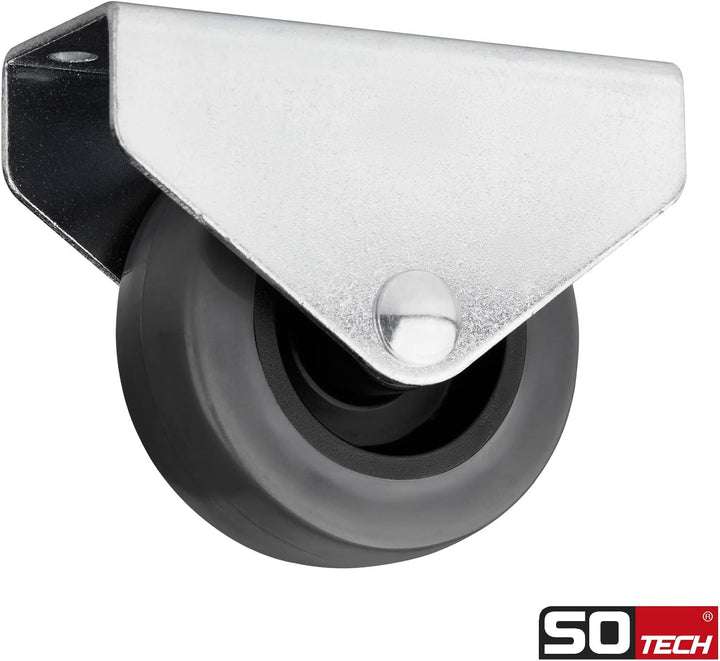 Sotech 12er Set Kastenrolle PASSAU (Ø 50 mm, für Unterbaumontage, dunkelgrau) Transportmöbelrolle, l