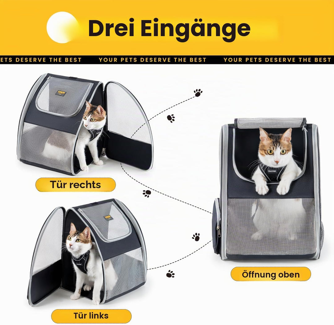 Conlun Katzenrucksack und Hunderucksack für kleine Hunde und Katzen bis zu 7kg, Kleiner Hunde Rucksa