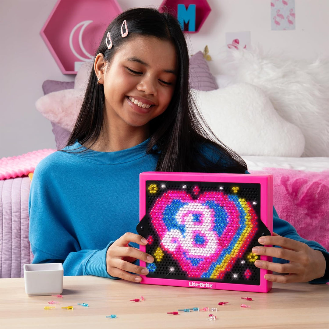 Lite Brite Super Bright HD Barbie-Edition - LED Leucht-Zeichentafel, Neon Effekt Leuchtkunst, kreati