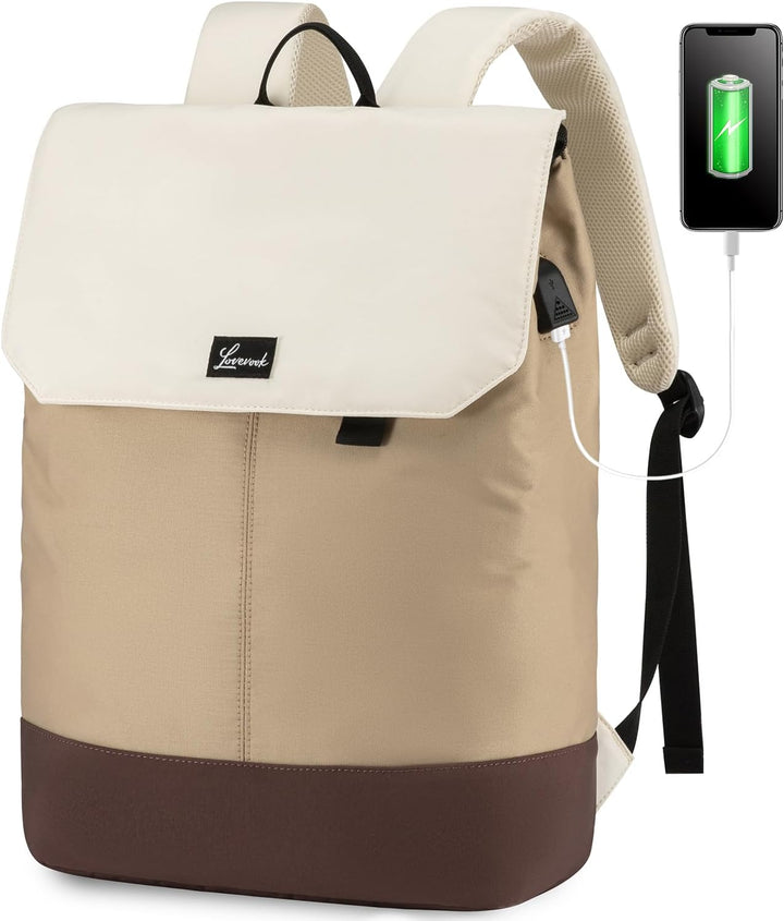LOVEVOOK Rucksack Damen, Gross Wasserdichter Laptop Daypack Reiserucksack Arbeitstasche Elegant mit