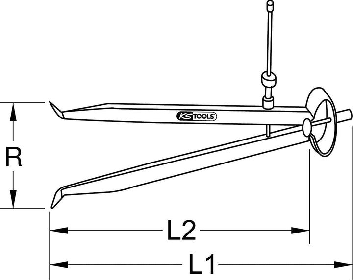 KS Tools 300.0422 Präzisions-Feder-Lochzirkel-Innentaster, 200mm 200 mm, 200 mm