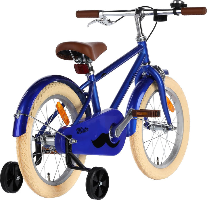 AMIGO Mister Kinderfahrrad - Jungenfahrrad - 16 Inch 24 cm - Rücktrittbremse - Blau