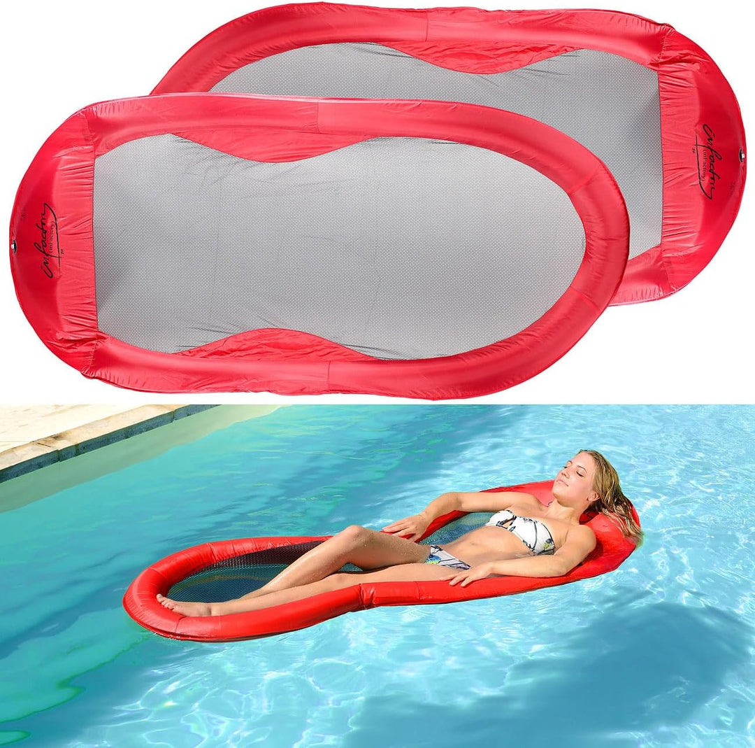 infactory Wasserhaengematte: 2er-Set Wasserhängematten 200 x 90 cm inklusive Transport-Tasche (Luftm