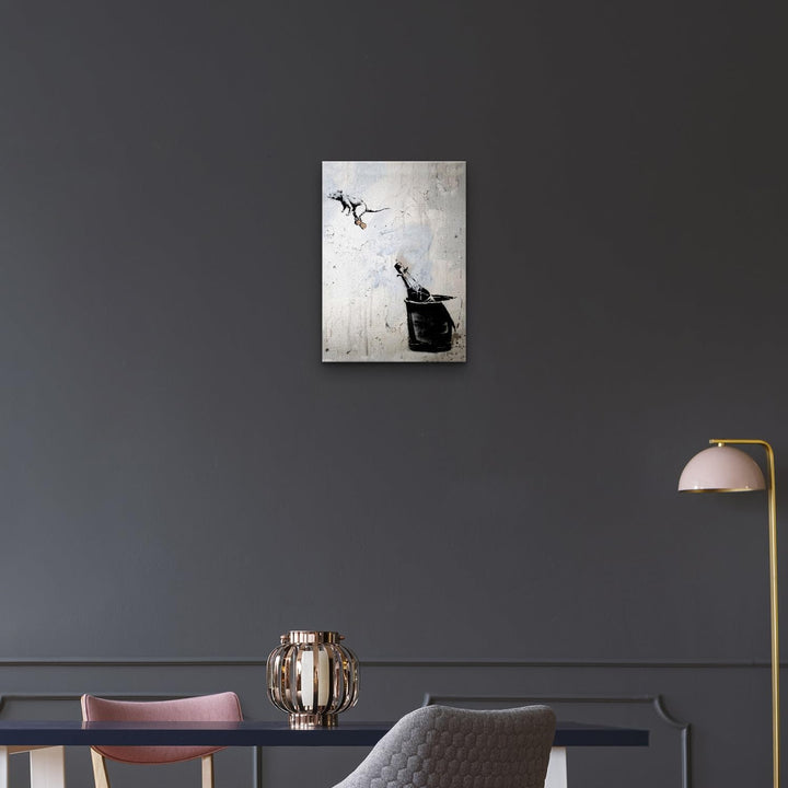 Giallobus - Gemälde - Banksy - - Standardleinwand - 35x50-14 - Maus auf dem Flaschenverschluss - Ber