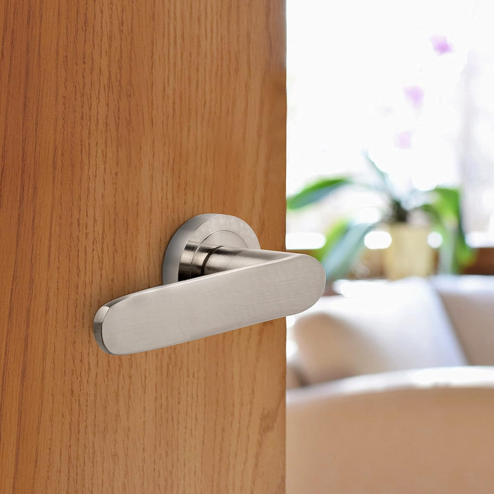 Emuca - Türgriffe für Innenttüren, 5 Türgriff-Set mit Rosetten für Zimmertüren D.50 mm, Aluminium, s