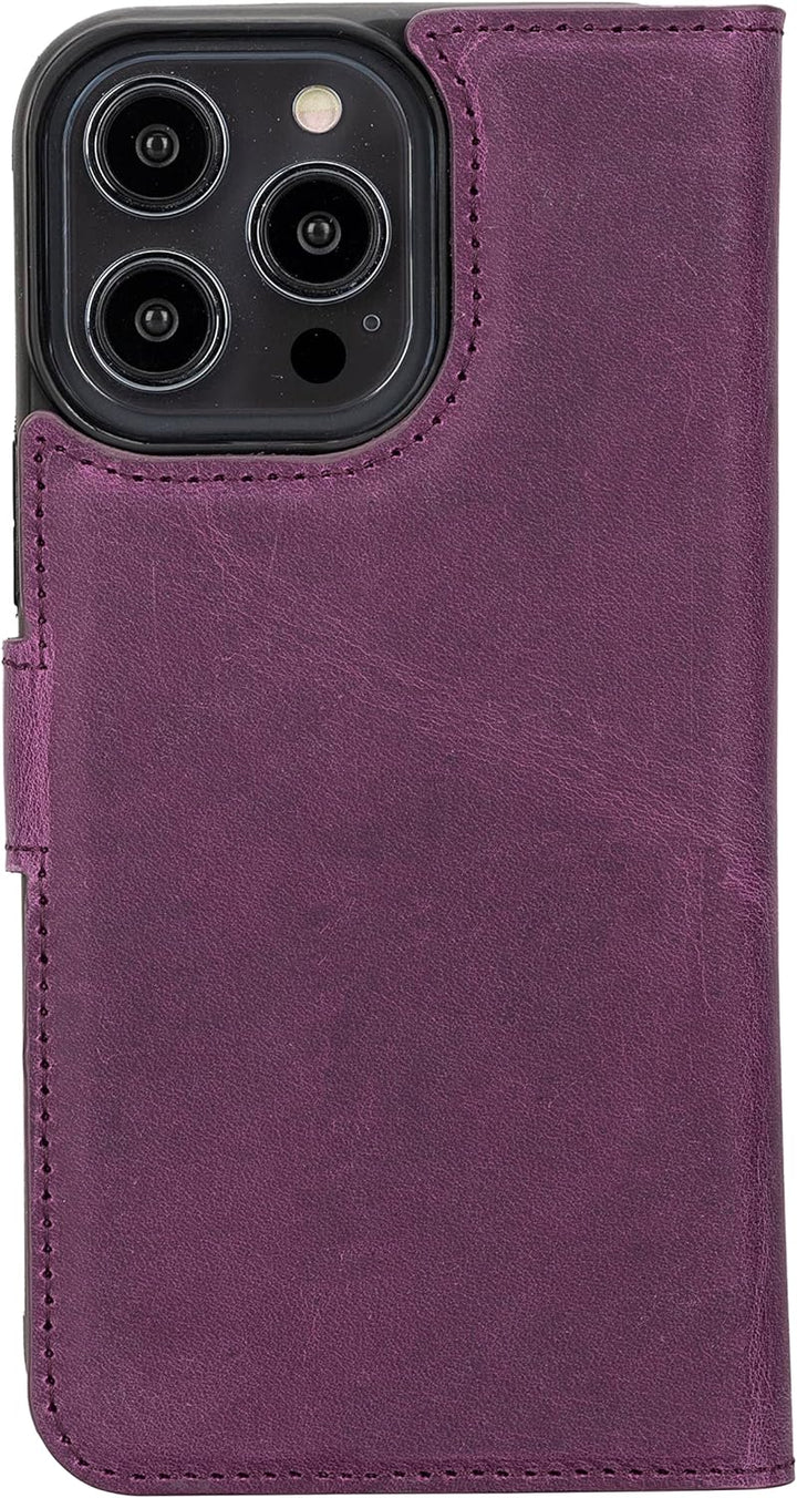 Solo Pelle Lederhülle kompatibel für iPhone 14 Pro in 6.1 Zoll abnehmbare Hülle (2in1) inkl. Kartenf