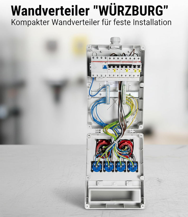 VOTHA® Wandverteiler - verdrahtet "WÜRZBURG" mit FI-Schalter