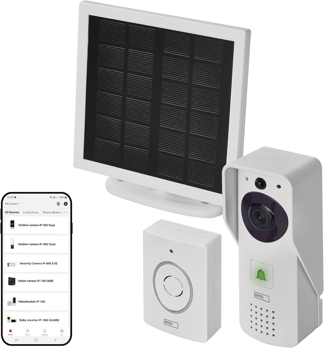 EMOS GoSmart Video-Türklingel IP-09D DC mit WiFi und App, drahtlose Smart Home Videoklingel mit 1080