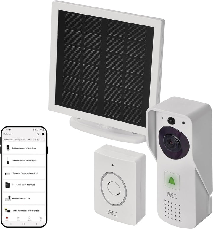 EMOS GoSmart Video-Türklingel IP-09D DC mit WiFi und App, drahtlose Smart Home Videoklingel mit 1080