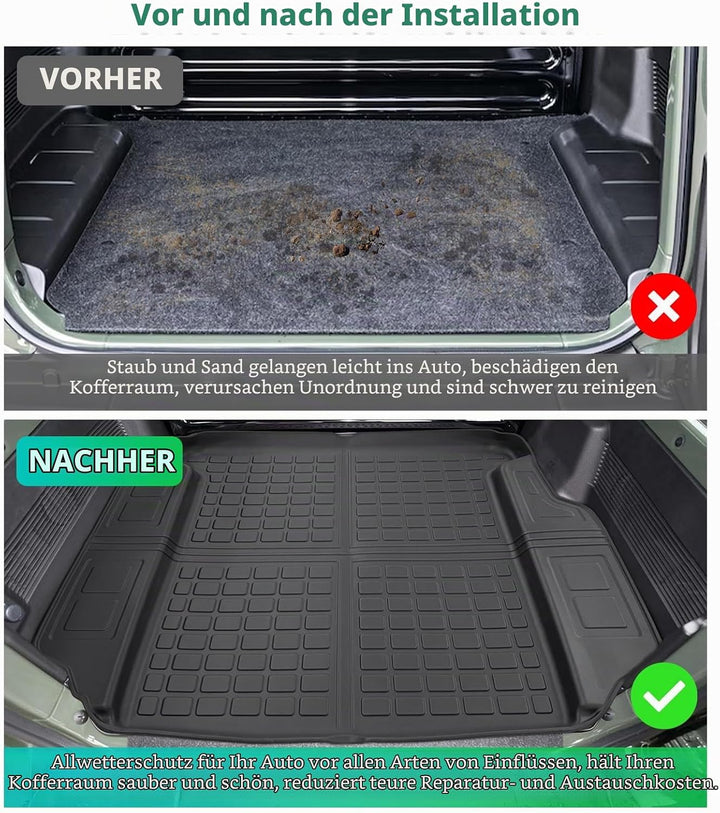 GAFAT Neu Suzuki Jimny 2021-2024 2025 JB64/JB74 Kofferraummatte, Leicht zu Falten, TPE Allwetter-Kof