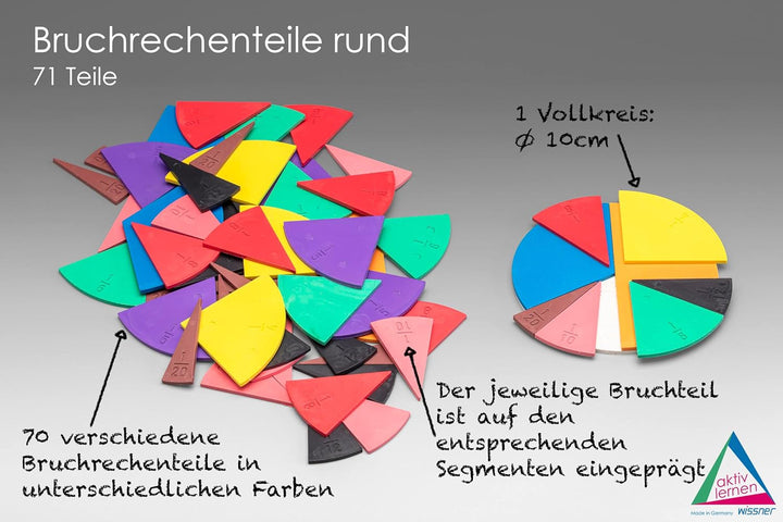 WISSNER® aktiv Lernen - 126 Farbige Rechenstäbe Cuisenaire - RE-Wood & aktiv Lernen - 71 Bruchrechen