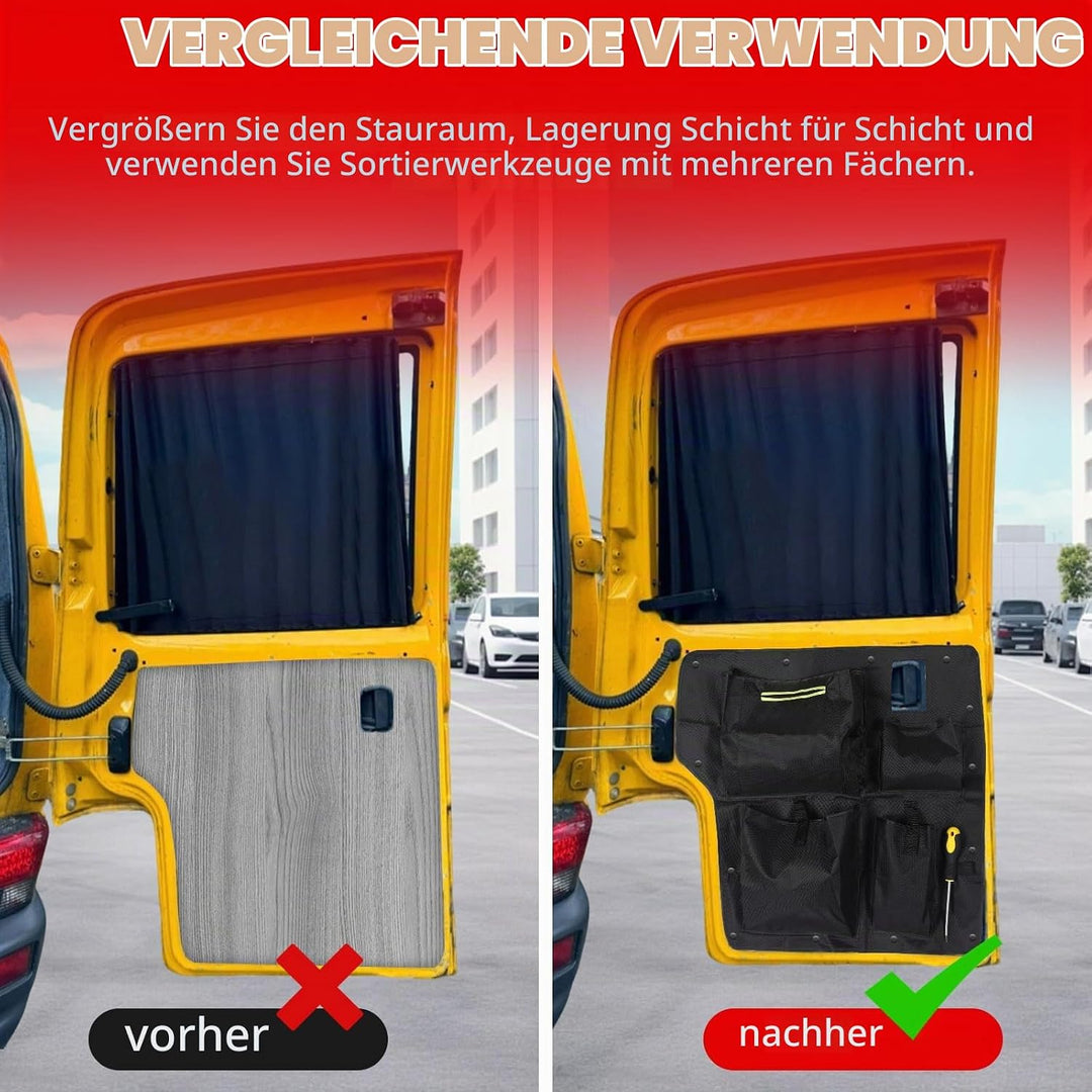 Scheunentor-Aufbewahrungsorganizer kompatibel mit VW T4 1990-2003, 2 Pcs Scheunentür Lagerorganisato