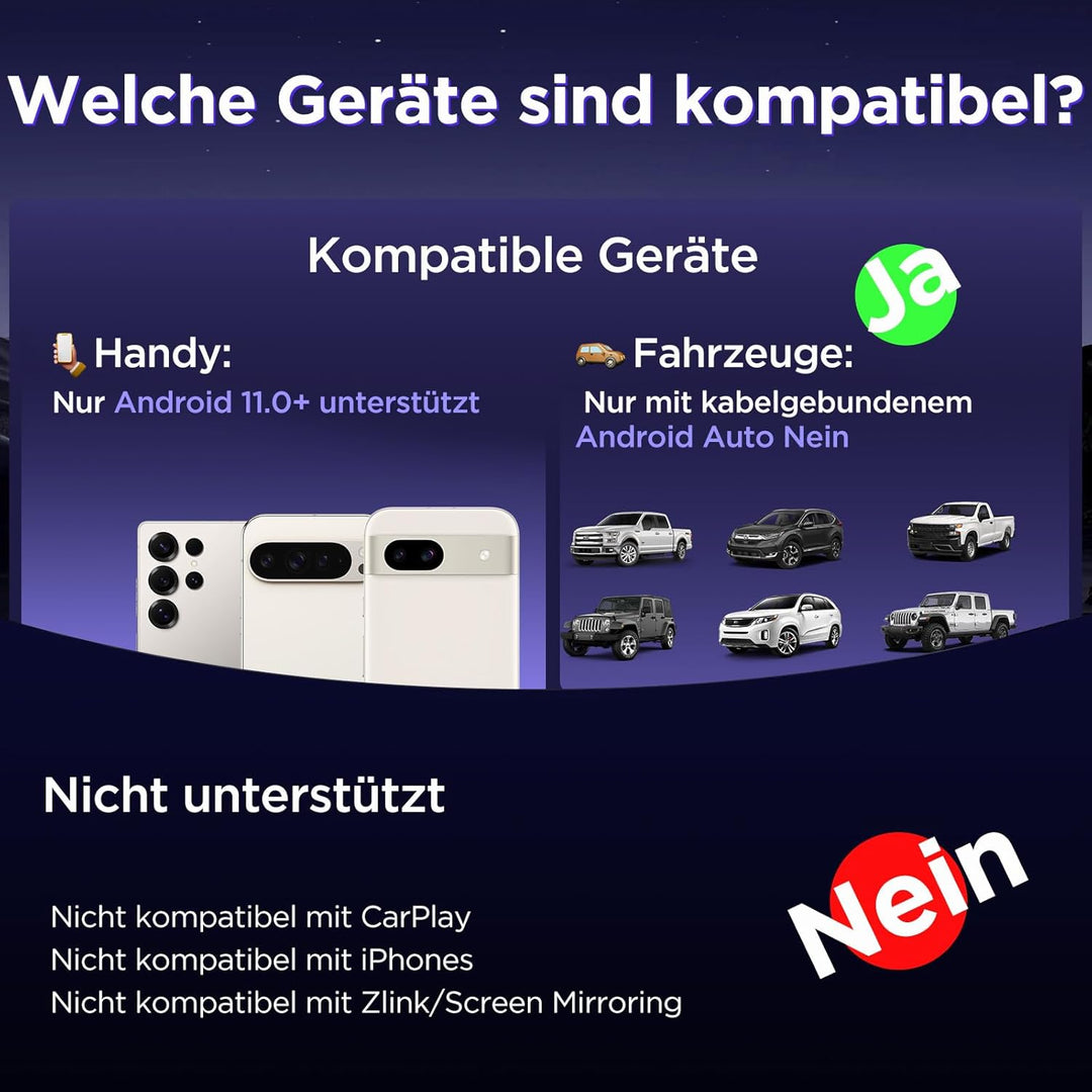 Android Auto Wireless Adapter – 2026 U2AC-L9 Wandelt Ihre Wired in Wireless für Autos Radio mit Andr