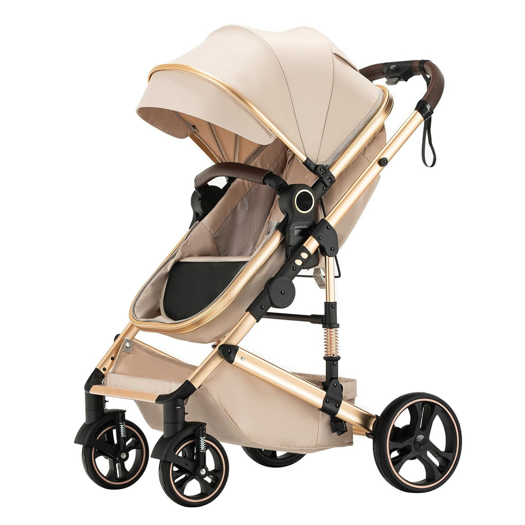 Kinderwagen 3 in 1,Puppenwagen Mit Babyschale Buggy Komplettset with One-touch Folding,KombiKinderwa