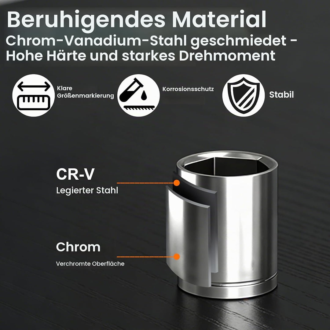 40-tlg Werkzeugkoffer,1/4 Zoll Ratschenschlüssel Set,Steckschlüsselsatz,Bits,Magnetgriff,Verlängerun