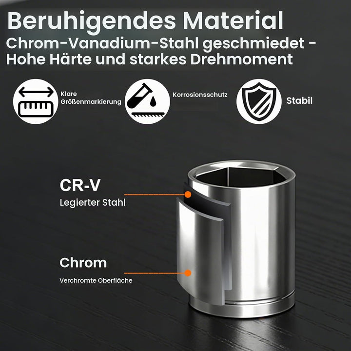 40-tlg Werkzeugkoffer,1/4 Zoll Ratschenschlüssel Set,Steckschlüsselsatz,Bits,Magnetgriff,Verlängerun