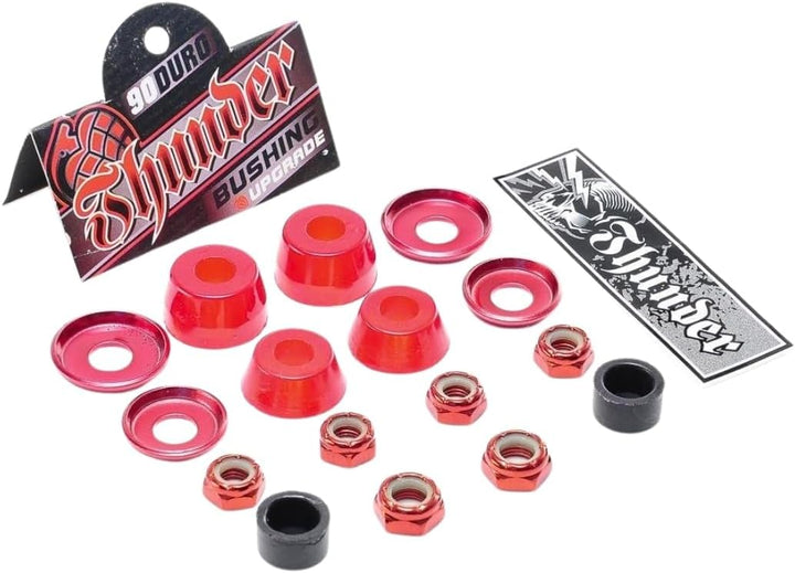 Thunder Rebuild Kit Bushings Washers Axel And Kingpin Nuts Pivot Cup 90 Duro x2 Red Red Einheitsgrös