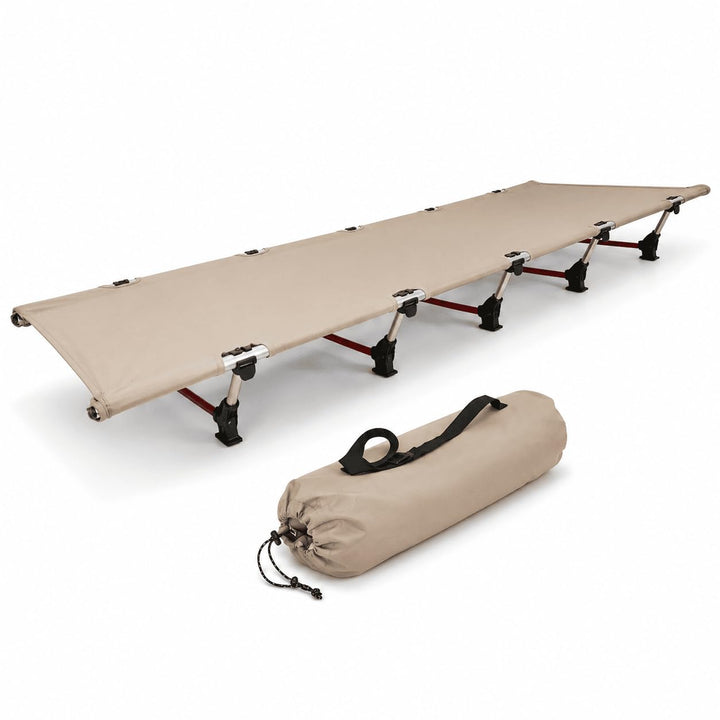MidGard hochwertiges Feldbett, ultraleichtes Outdoorbett, klappbares Campingbett aus Aluminiumlegier