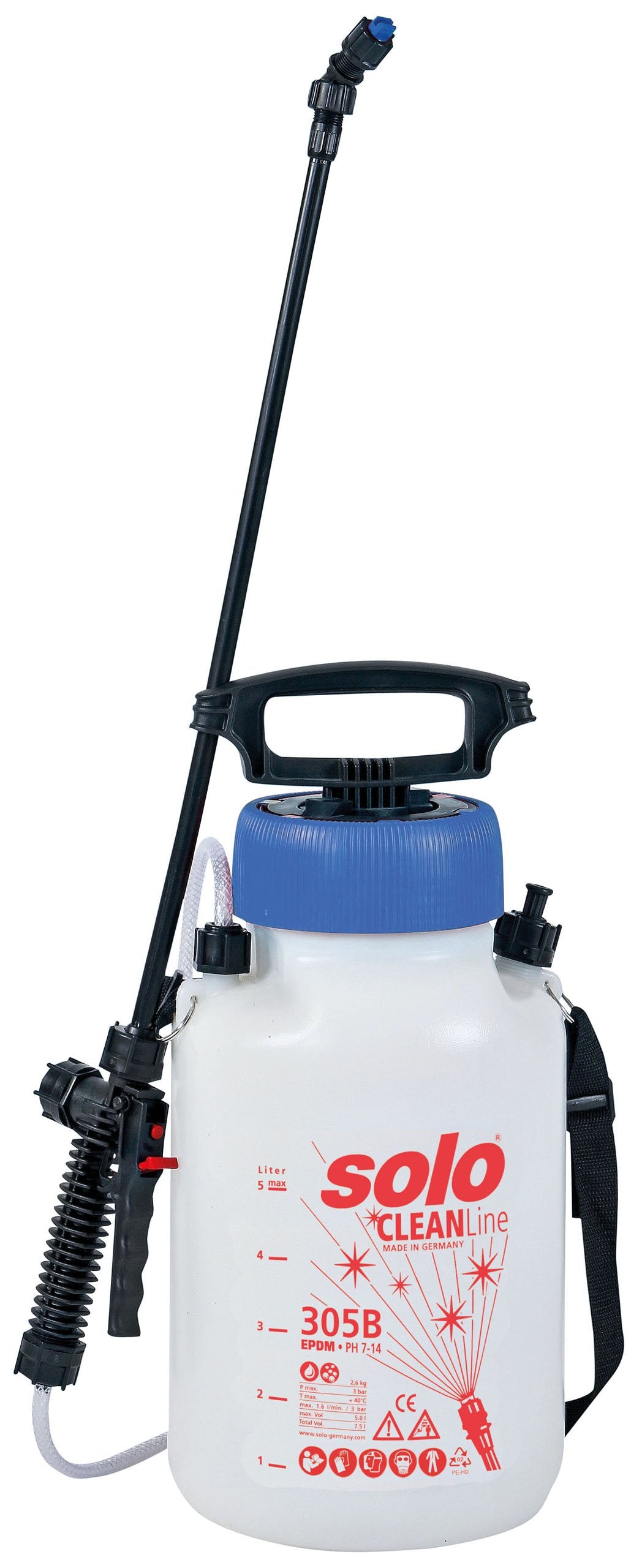 SOLO CLEANLine Drucksprühgerät – zur Desinfektion und Reinigung-alkalibeständiger 5 Liter Drucksprüh