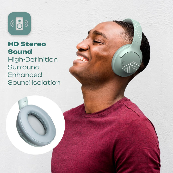 PowerLocus Bluetooth Kopfhörer Over Ear, 50 Std Spielzeit, 4 EQ-Modi, Kopfhörer Kabellos Faltbarer m