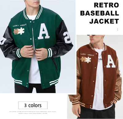Eocicvvi Herren College Jacke Übergangsjacke Damen Freizeit Jacke Harajuku Stil Sportjacke Streetwea