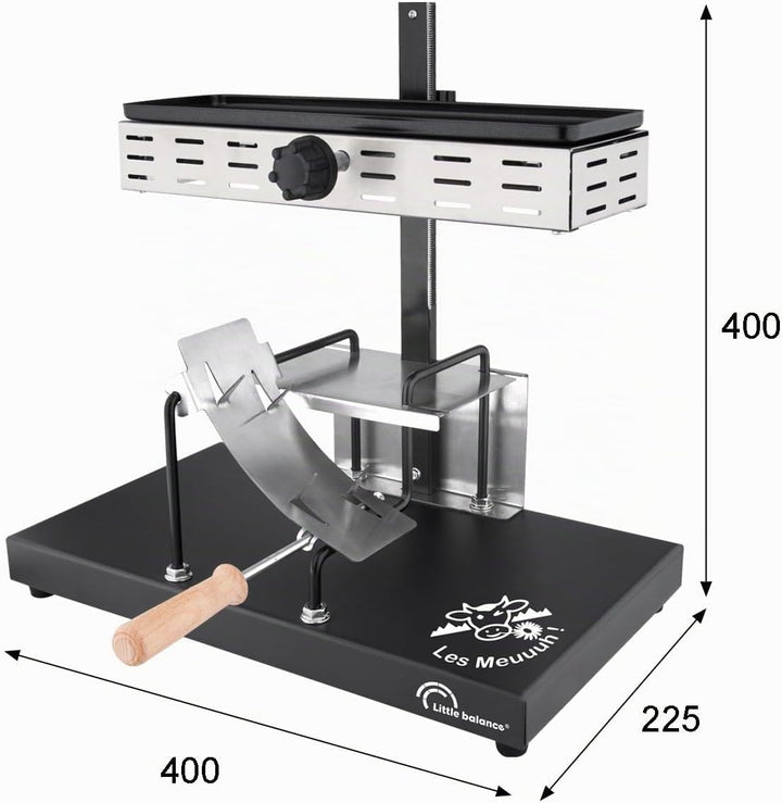 LITTLE BALANCE 8752 Savoyarde 1/2 Schleifstein, traditionelles Raclette mit halbem Mahlwerk, 8 Perso
