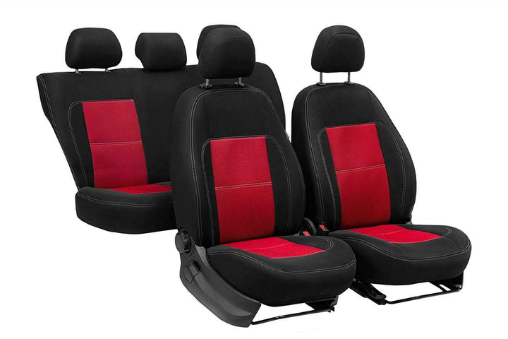 ERJOT Autositzbezüge kompatibel mit Ciroen C3 II Rot massgefertigte modellspezifische Sitzbezüge Kom