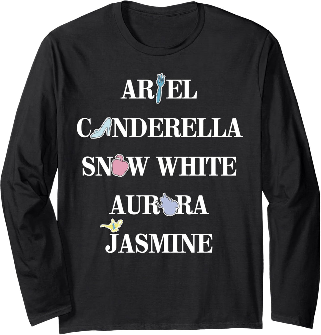 Disney Princess Stitch Patch Name Stack Langarmshirt
