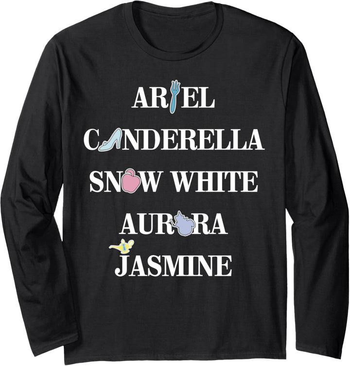Disney Princess Stitch Patch Name Stack Langarmshirt
