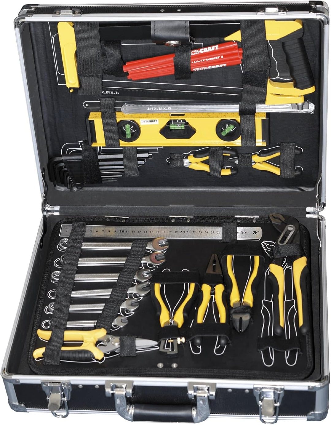 Werkzeugkoffer 130 tlg. | Heimwerker-Set | Werkzeugkasten aus Aluminium | Werkzeugtasche | Werkstatt