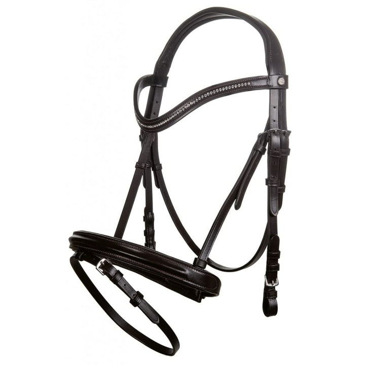 HKM 11477 Trense Malin, Polsterung, ENGL. Reithalfter, Leder, Braun, Pony