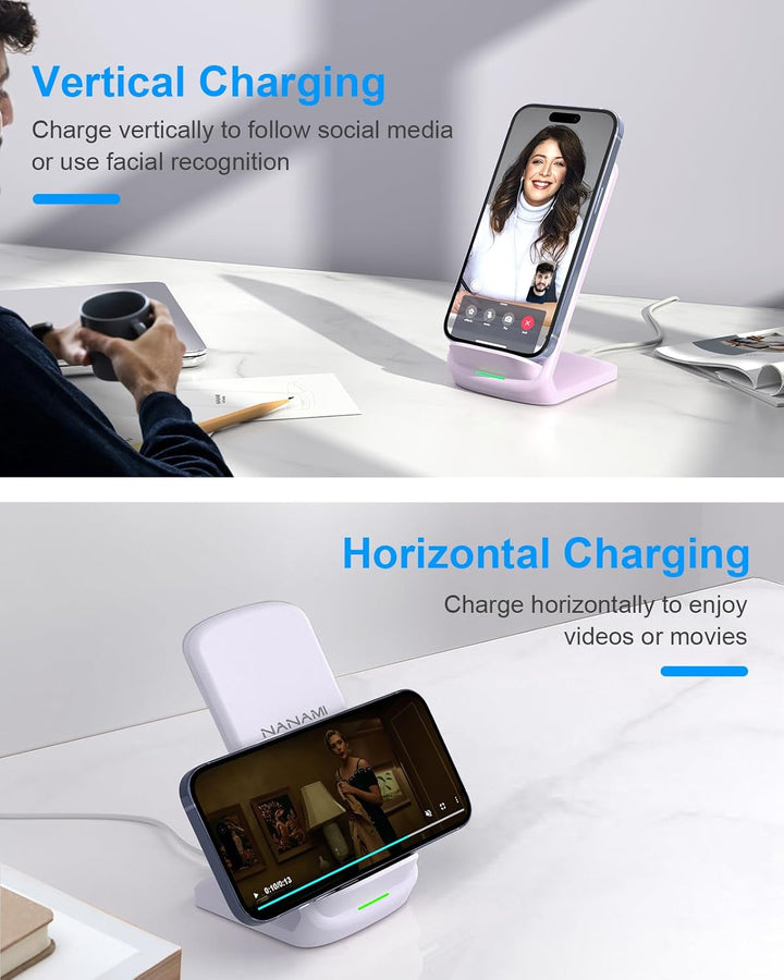 NANAMI Fast Wireless Charger, 10W Induktive Ladestation für Samsung Galaxy S24/S23/S22/S22+/S21/S20/