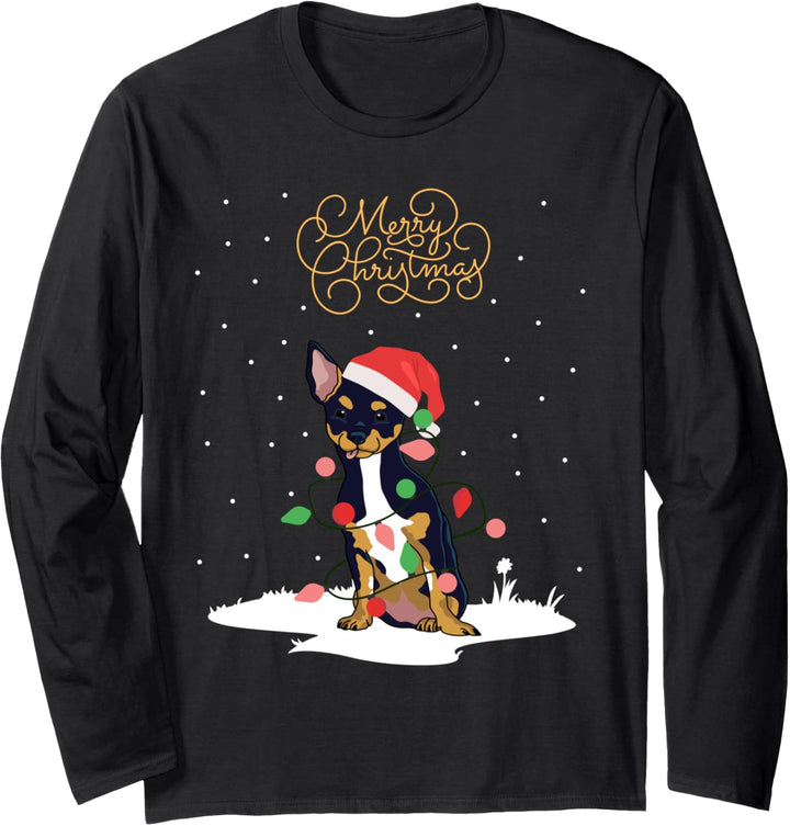 Chihuahua Merry Christmas Xmas Chihuahua Weihnachts Langarmshirt