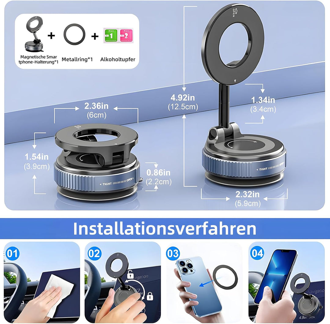 Handyhalterung Auto Für Magsafe,- 360° Drehbar Zusammenklappbar Tragbar Magnetisch Handy Halter,Hand
