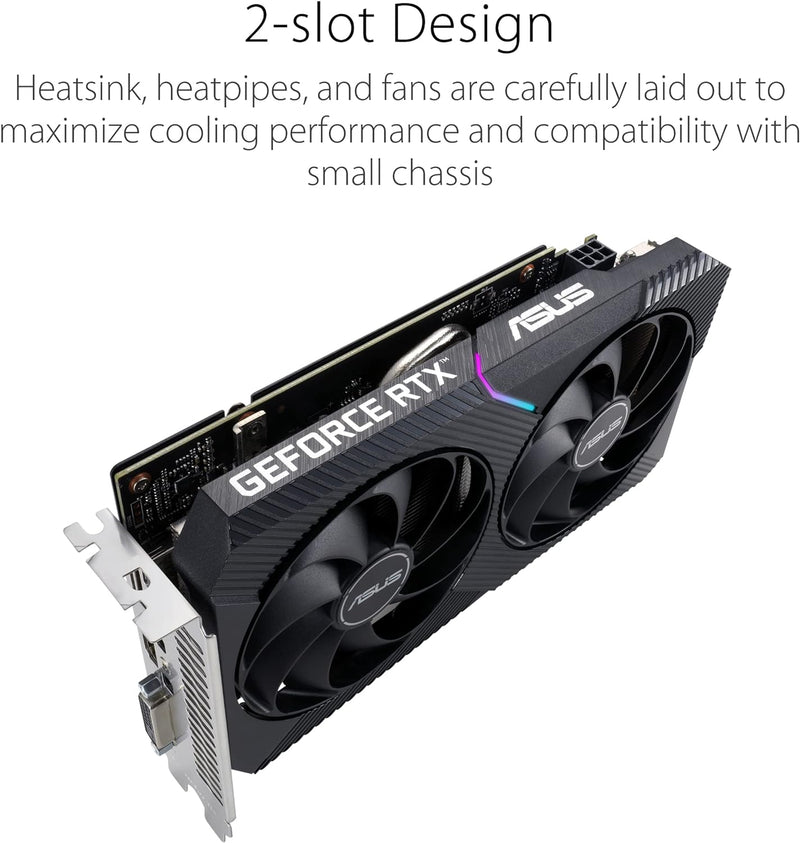 ASUS Dual GeForce RTX 3050 V2 OC Edition 8GB GDDR6 Gaming Grafikkarte (Nvidia RTX3050 V2, PCIe 4.0,