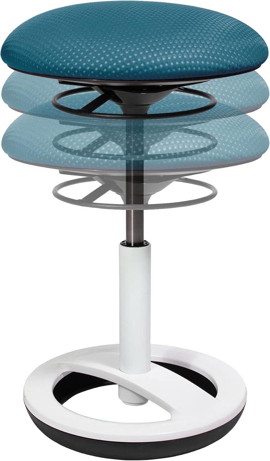 TOPSTAR Sitness Bob, ergonomischer Sitzhocker, Arbeitshocker, Bürohocker mit Schwingeffekt, Sitzhöhe