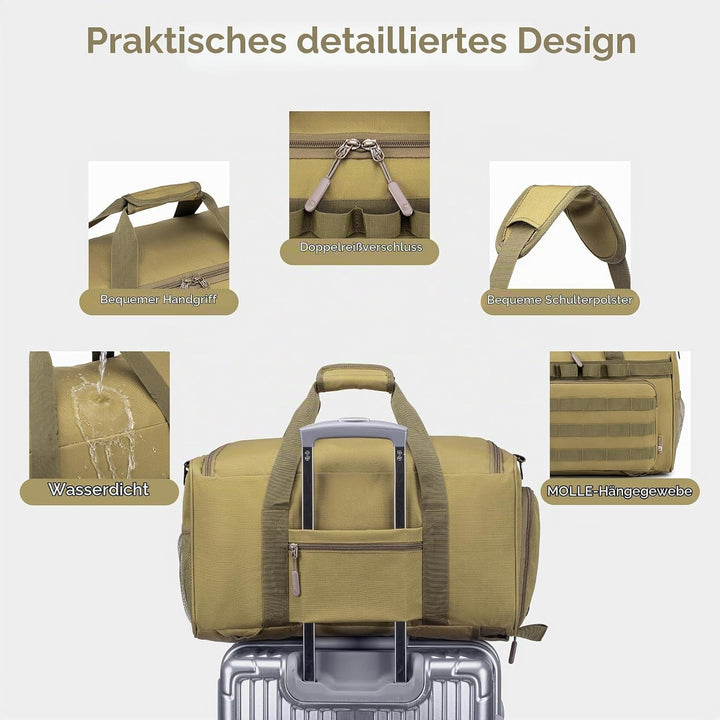 BAGZY Taktischer Reisetasche Sporttasche Herren mit Schuhfach Gym Tasche Rucksack 40L Trainingstasch