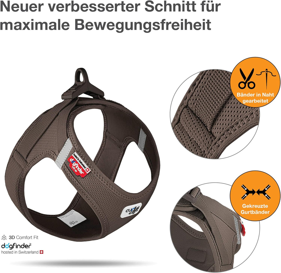 Vest Harness curli Clasp Air-Mesh Brown 2XS Brown 2XS Einfarbig, Brown 2XS Einfarbig