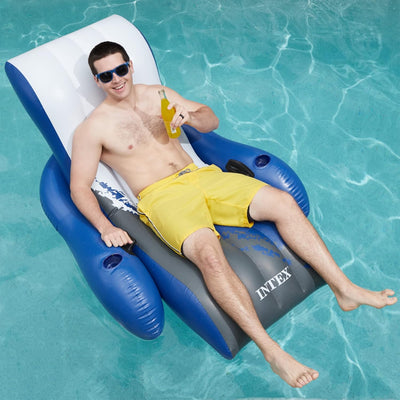 Intex Floating Recliner Lounge - Aufblasbarer Badelounge, mehrfarbig, 180 x 135