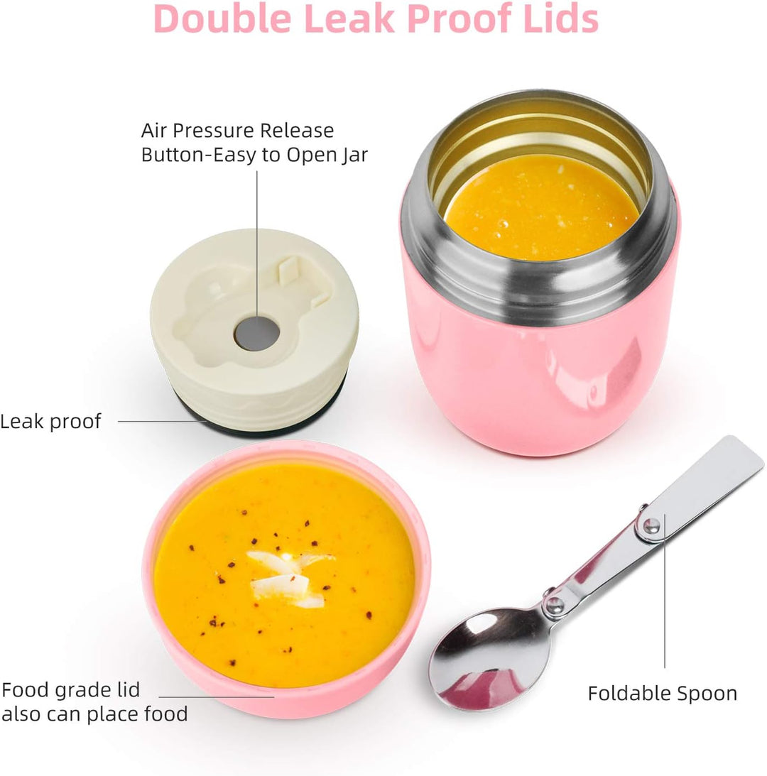 Thermobehälter für Essen 450ml Speisegefäss Edelstahl Speisebehälter Babybrei Isolierbehälter mit Lö