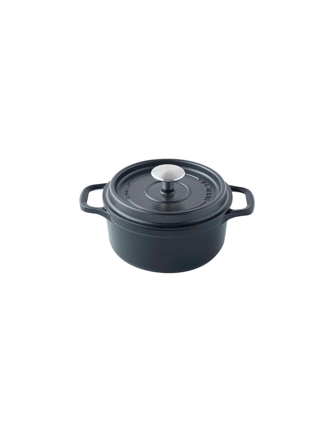 Invicta - Bräter rund aus emailliertem Gusseisen, 20 cm, Schwarz