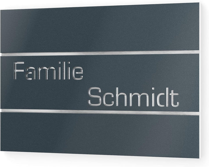 Graviers Design Türschild aus V2A Edelstahl 215x150mm - Anthrazit RAL 7016 - Wetterfest Rostfrei Ind