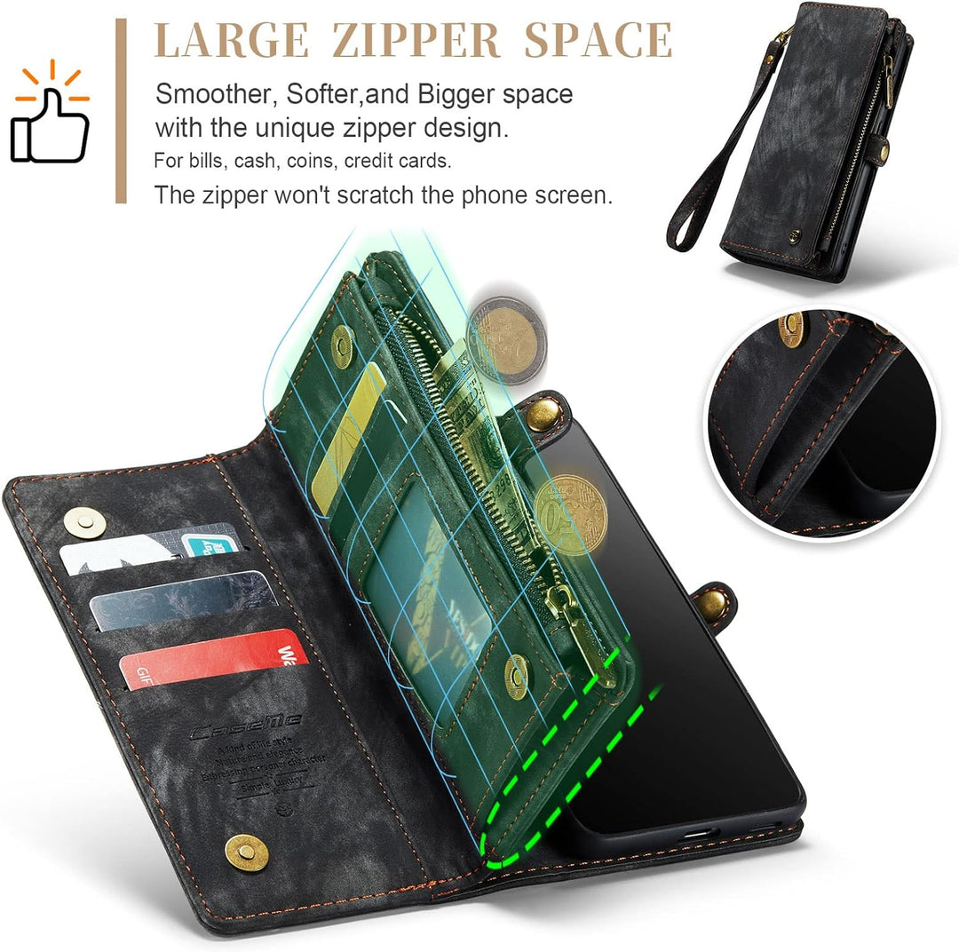 UFinetech Abnehmbare Samsung Galaxy S21 Plus Hülle Tasche Handy TPU Leder Flip Magnetische mit Band