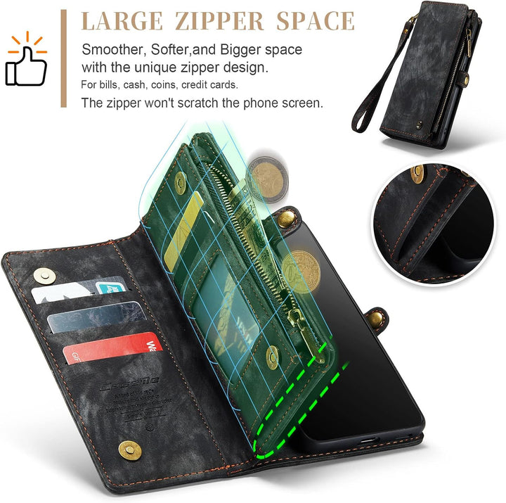 UFinetech Abnehmbare Samsung Galaxy S21 Plus Hülle Tasche Handy TPU Leder Flip Magnetische mit Band