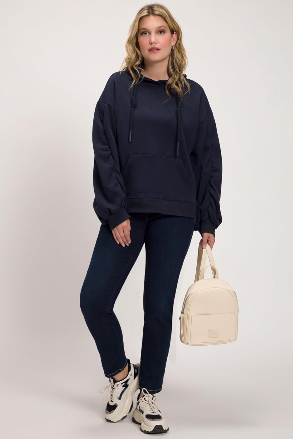 Ulla Popken Damen Sweatshirt Marine 46-48, Marine 46-48