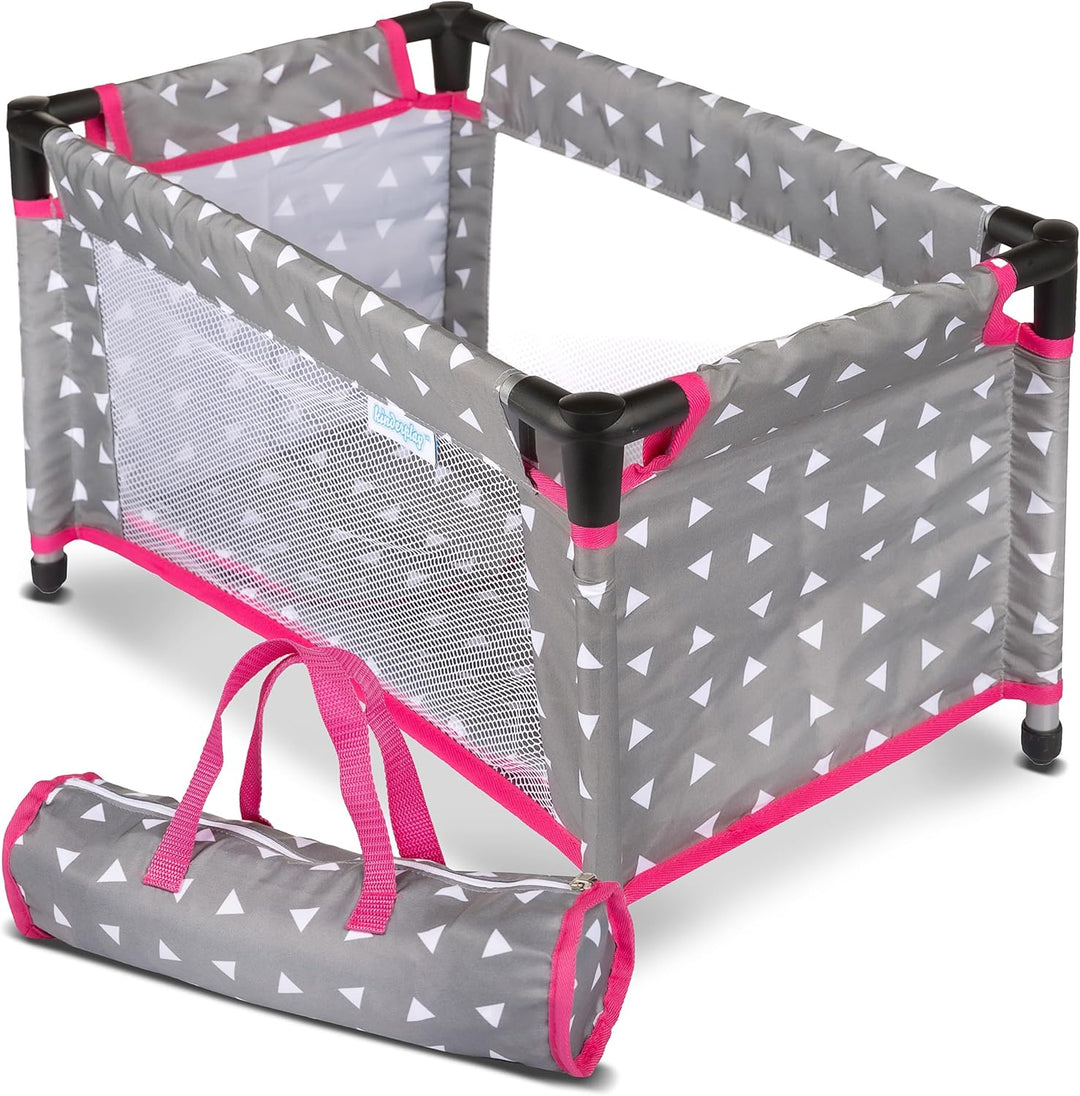 Kinderplay Puppenbett | Puppen Bett Spielzeug - Puppenreisebett für Baby Born | Baby Annabell Puppen